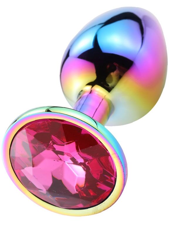 Çok Renkli Taşlı Çelik Anal Plug – Küçük Boy