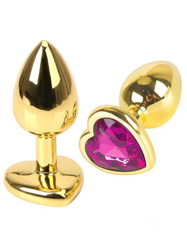 Çelik Gold Kalp Anal Plug – Orta Boy