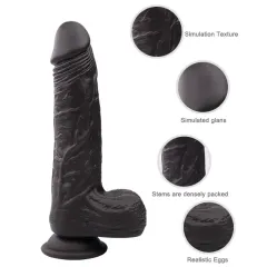 Sevindik Medikal Long Dark Hareketli Isıtmalı Rotasyonlu Titreşimli Dildo