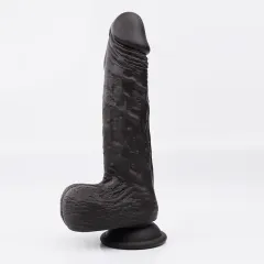 Sevindik Medikal Long Dark Hareketli Isıtmalı Rotasyonlu Titreşimli Dildo