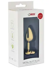 Çelik Gold Kalp Mücevherli Anal Plug – Küçük Boy