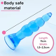 Boğumlu Vantuzlu 11 cm Silikon Anal Tıkaç | 724Haz