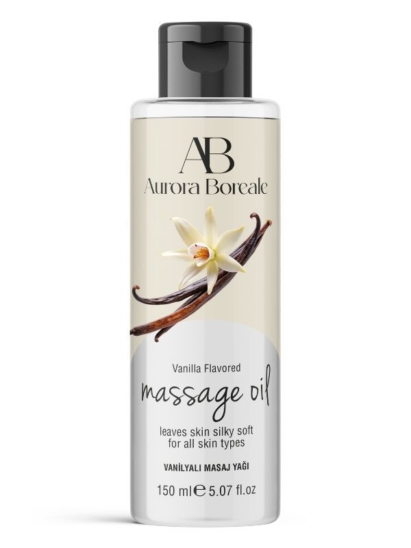 Aurora Boreale Vanilya Aromalı Masaj Yağı 150ml | Nemlendirici, Yumuşatıcı ve Etkileyici Vanilya Kokusu
