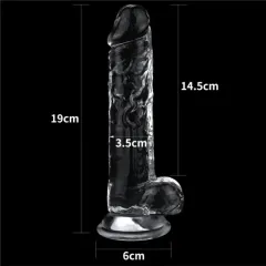 Lovetoy Flawless Clear 19 Cm Şeffaf Gerçekçi Dildo – Vantuzlu | 724Haz