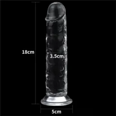 Lovetoy Flawless Clear 18 Cm Şeffaf Düz Dildo – Vantuzlu | 724Haz