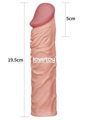 Lovetoy X-Tender Gerçekçi Dokulu Penis Kılıfı – 5 cm Uzatmalı