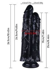 Noctis 26,5cm Siyah Çiftli Dildo No:111