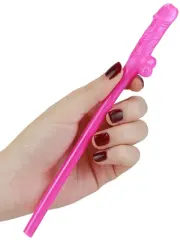 Penis Şeklinde Renkli Pipet – 9 Adet Parti Seti