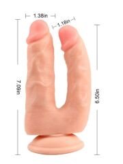 Bromeo Çiftli Kıkırdaklı Gerçekçi Dildo | İkili Sert Yapılı Vantuzlu Penis Modeli