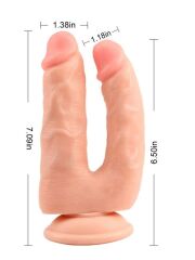 Bromeo Çiftli Kıkırdaklı Gerçekçi Dildo | İkili Sert Yapılı Vantuzlu Penis Modeli