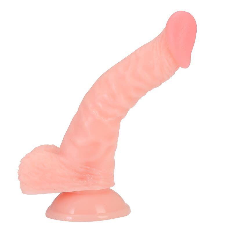 Eğimli 19 cm Belden Bağlamalı Vantuzlu Realistik Penis | 724Haz