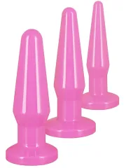 3’lü Anal Set (Pembe) | Silikon, Farklı Boy, Su Geçirmez