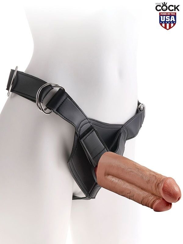 Belden Bağlamalı Çift Penis 18 cm | İçi Dolu, Esnek Silikon ve Eller Serbest Strap‑On