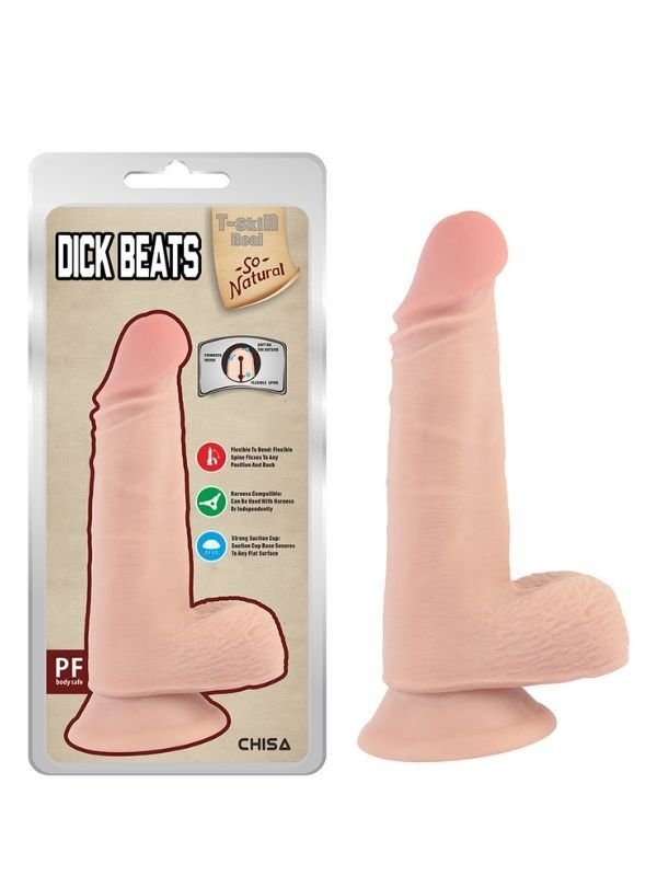 Dick Beats 18 cm Kıkırdaklı Gerçekçi Dildo | Vantuzlu Sert ve Gerçek Penis