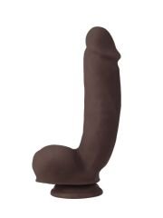 Sensualism Melez 21 cm Kıkırdaklı Gerçekçi Dildo | Yarı Siyah Yarı Ten Renk Sert Penis