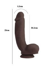 Sensualism Melez 21 cm Kıkırdaklı Gerçekçi Dildo | Yarı Siyah Yarı Ten Renk Sert Penis