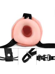 16.5 cm İçi Boş Belden Bağlamalı Titreşimli Penis | Ayarlanabilir, Şarjlı ve Gerçekçi Silikon