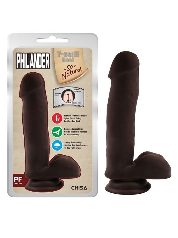 Philander Melez 18 cm Kıkırdaklı Gerçekçi Dildo - Bükülebilir ve Etkileyici Doğal Tasarım
