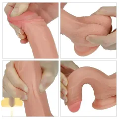 Lovetoy Nature Cock 18 cm Çift Katlı Dildo – Platin Silikon | 724Haz