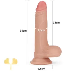 Lovetoy Nature Cock 18 cm Çift Katlı Dildo – Platin Silikon | 724Haz