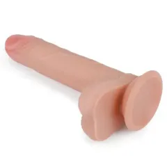 Lovetoy Nature Cock 18 cm Çift Katlı Dildo – Platin Silikon | 724Haz