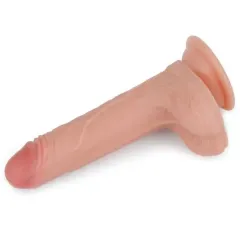 Lovetoy Nature Cock 18 cm Çift Katlı Dildo – Platin Silikon | 724Haz
