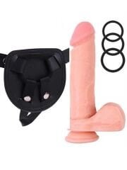 R.G.B Belden Bağlamalı 21.5cm Protez Penis ve Kemeri | Gerçekçi Strap-On, Ayarlanabilir, Dayanıklı Set