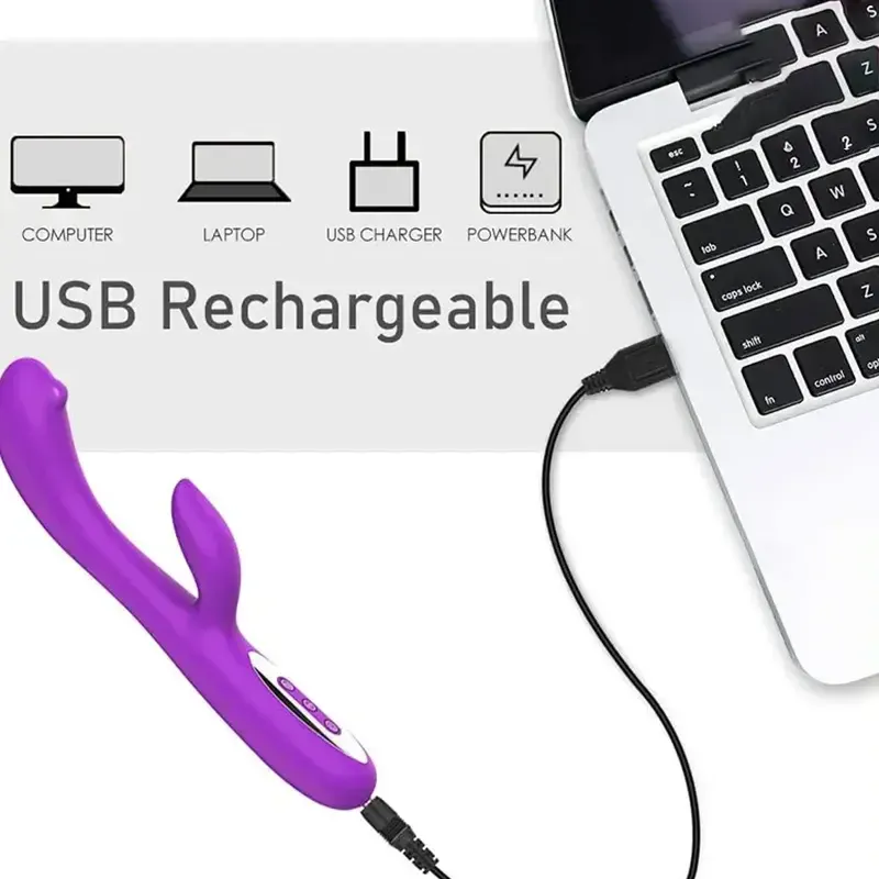 Aaron L Titreşim Noktalı G-Spot & Klitoral Meme Vibratör – 12 Mod USB | 724Haz