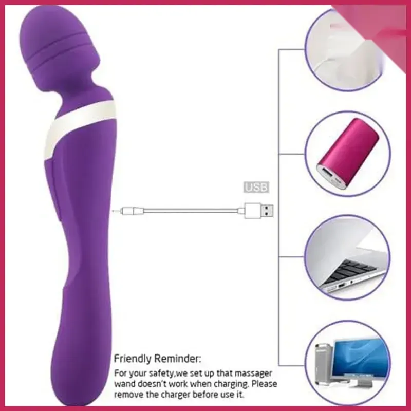 Hot Flamingo Çift Taraflı Lux Çift Titreşimli Vibratör – 8 Mod USB | 724Haz