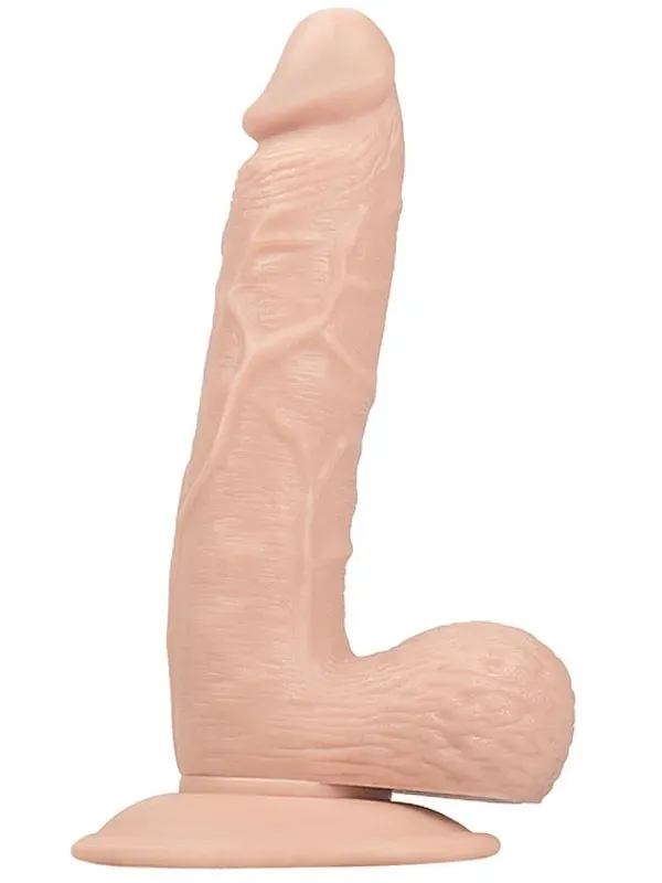 18 cm Testisli Realistik Dildo | Ten Rengi, Damarlı ve Esnek Orta Boy Seks Oyuncağı