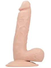 18 cm Testisli Realistik Dildo | Ten Rengi, Damarlı ve Esnek Orta Boy Seks Oyuncağı