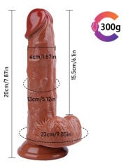 Noctis 20 cm Kahverengi Realistik Dildo | Vantuzlu Gerçekçi Penis