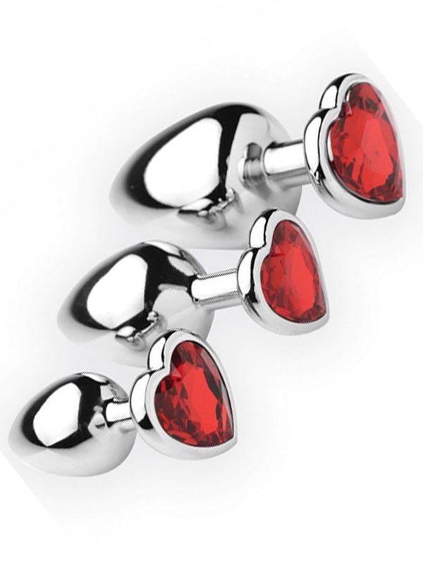 3’lü Kalpli Çelik Anal Plug Seti | Küçük, Orta, Büyük Boy Taşlı ve Zarif Metal Oyuncak