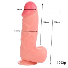Mug 28 cm Gerçekçi Mega Kalın Dildo – Vantuzlu | 724Haz