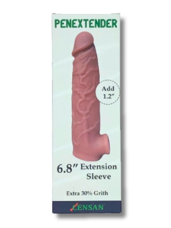 Penextender Testis Geçişli Realistik Penis Kılıfı | 15 cm Uzatma & Testis Halkası | 724Haz