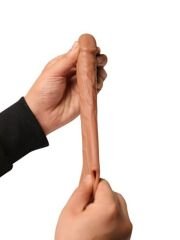 Penextender Testis Geçişli Realistik Penis Kılıfı | 15 cm Uzatma & Testis Halkası | 724Haz