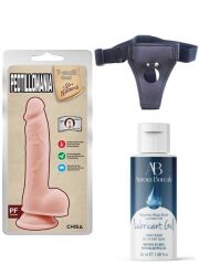 Belden Bağlamalı Kayganlaştırıcı Set Peotillomania 19.5cm Gerçekçi Dildo | Strap-On, Gerçekçi, Dayanıklı ve Kayganlaştırıcı Set