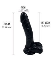 Noctis Siyah 19.2 cm Gerçekçi Dildo | Realistik Penis
