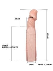 6 cm Dolgulu Titreşimli Silikon Penis Kılıfı