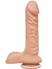 20 cm Testisli Gerçekçi Dildo | Damarlı, Ten Rengi ve Esnek Silikon Yapı
