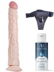 Censan Belden Bağlamalı Kayganlaştırıcı Set Noctis 34,5cm Realistik Dildo No:7