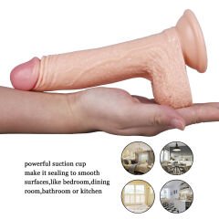 19 cm Ten Rengi Vantuzlu Dildo | Gerçekçi, Damarlı ve Sabitlenebilir Esnek Yapı