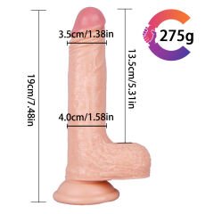 19 cm Ten Rengi Vantuzlu Dildo | Gerçekçi, Damarlı ve Sabitlenebilir Esnek Yapı