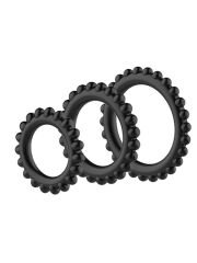 Titan 3'lü Tırtıklı Penis Halkası Seti - 3 Farklı Boyut & Hijyenik Silikon