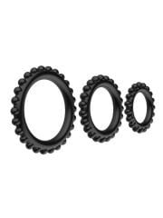 Titan 3'lü Tırtıklı Penis Halkası Seti - 3 Farklı Boyut & Hijyenik Silikon