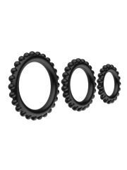 Titan 3'lü Tırtıklı Penis Halkası Seti - 3 Farklı Boyut & Hijyenik Silikon