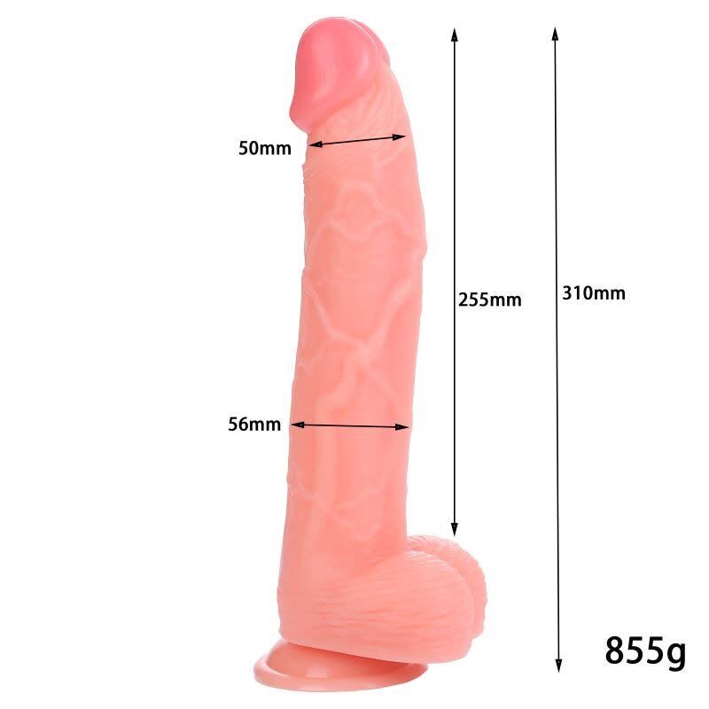31 cm Realistik Büyük Boy Vantuzlu Dildo Penis | 724Haz