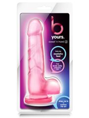 Pembe Jel Penis 19.5 cm | Gerçekçi Dokulu Titreşimsiz Dildo