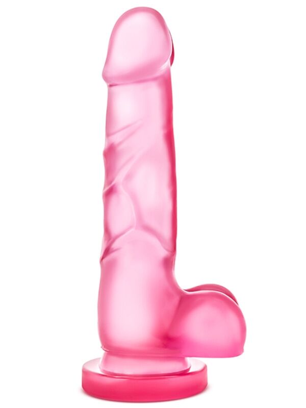 Pembe Jel Penis 19.5 cm | Gerçekçi Dokulu Titreşimsiz Dildo