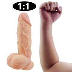 26 cm Realistik Mega Dildo Penis | Ten Rengi, Damarlı, Büyük Boy Esnek Yapı